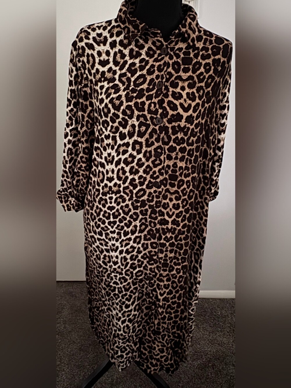 next Leopard Print Shirt Dress in Beige and Black